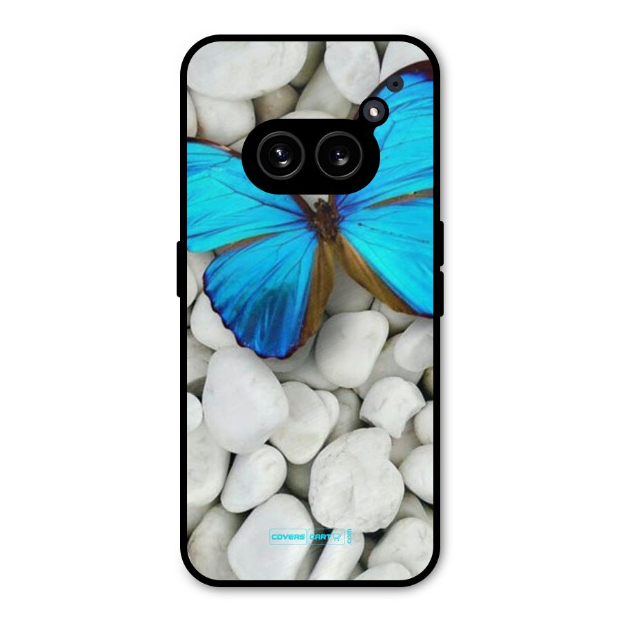 Blue Butterfly Metal Back Case for Nothing Phone 2a