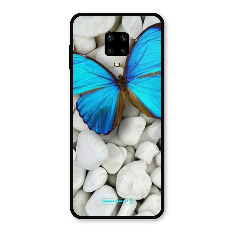 Blue Butterfly Metal Back Case for Poco M2