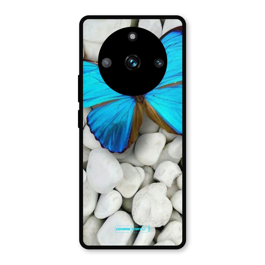 Blue Butterfly Metal Back Case for Realme 11 Pro
