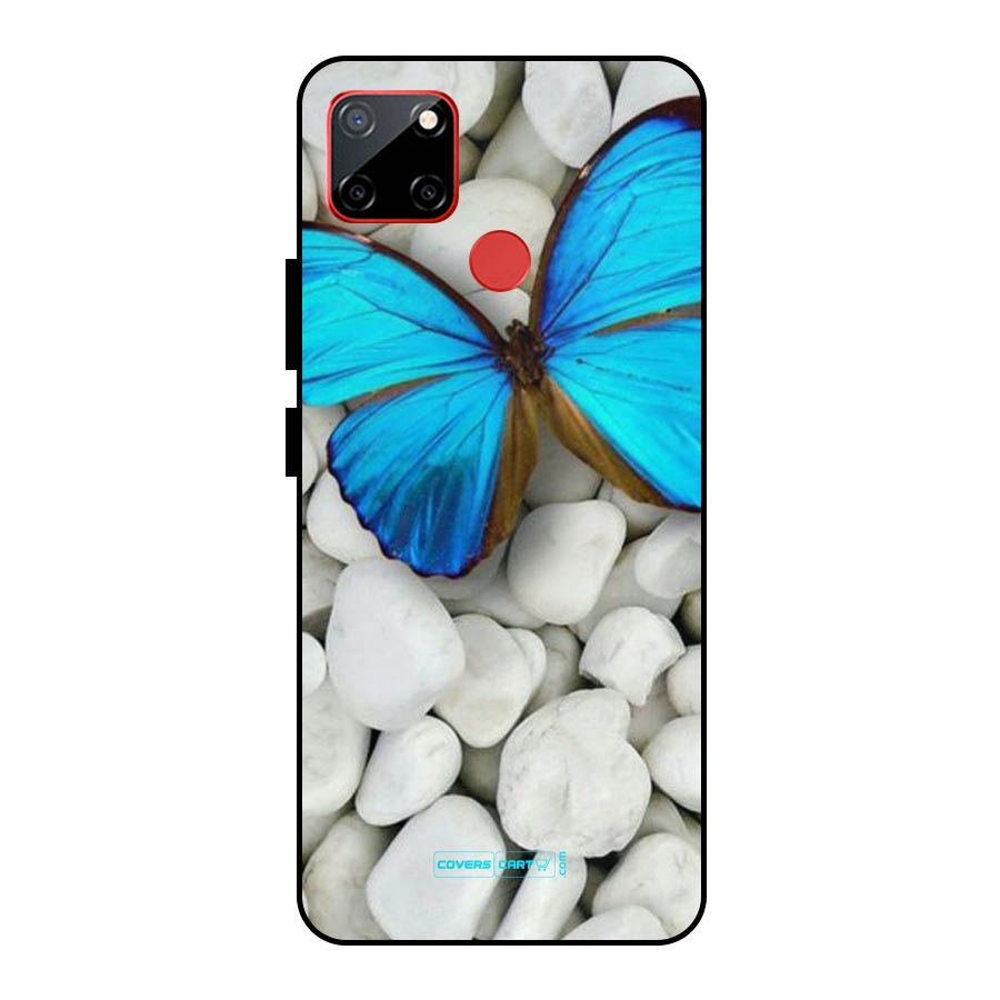 Blue Butterfly Metal Back Case for Realme C12