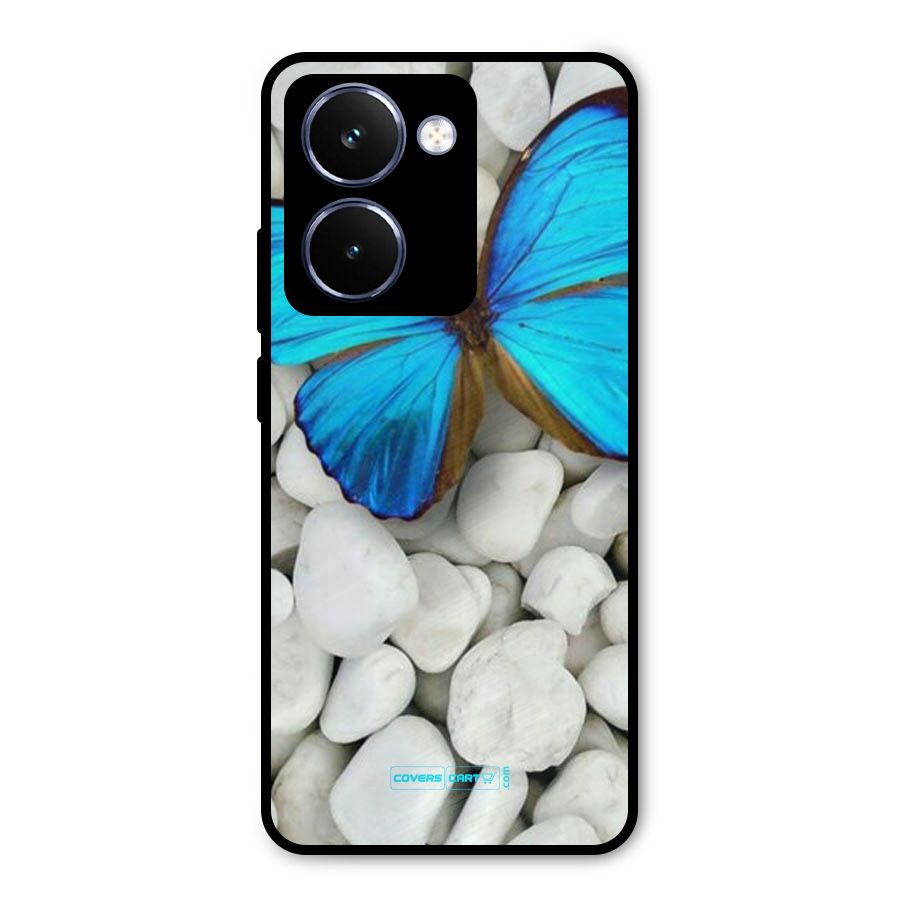 Blue Butterfly Metal Back Case for Realme P3 Ultra