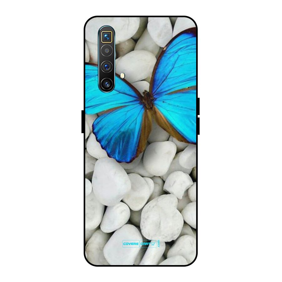 Blue Butterfly Metal Back Case for Realme X3 SuperZoom