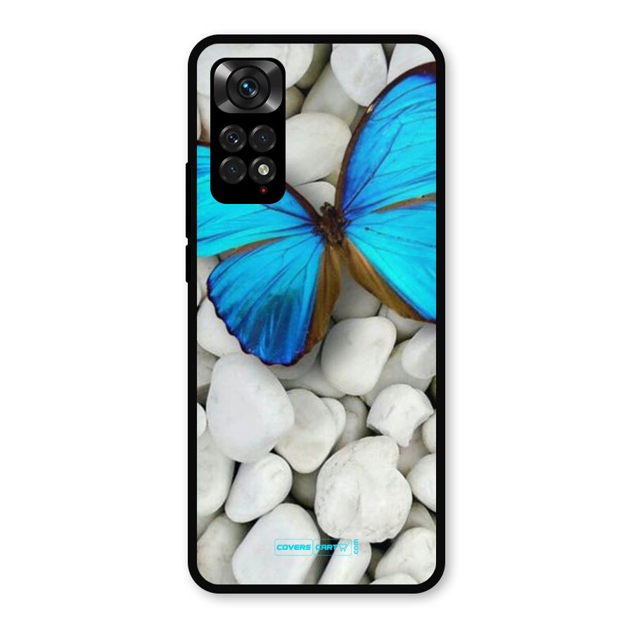 Blue Butterfly Metal Back Case for Redmi Note 11s