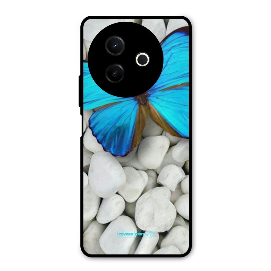 Blue Butterfly Metal Back Case for Vivo Y39