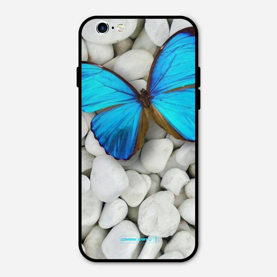 Blue Butterfly Metal Back Case for iPhone 6 6s