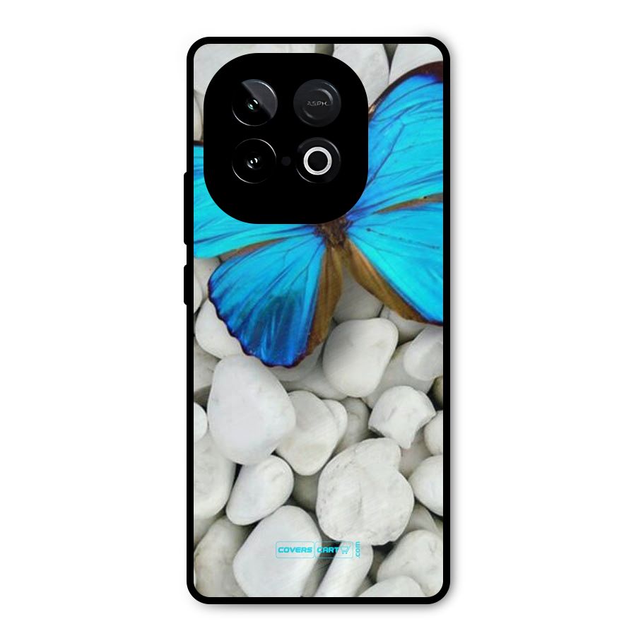 Blue Butterfly Metal Back Case for iQOO Neo 10