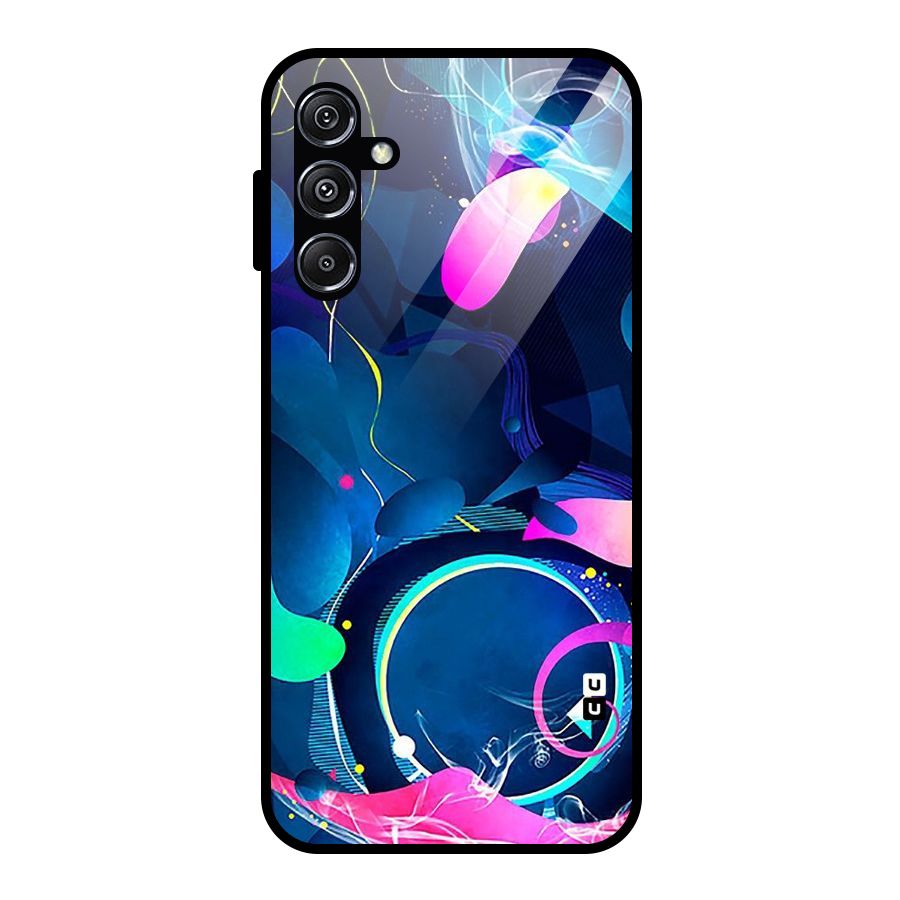 Blue Circle Flow Glass Back Case for Galaxy M34 5G