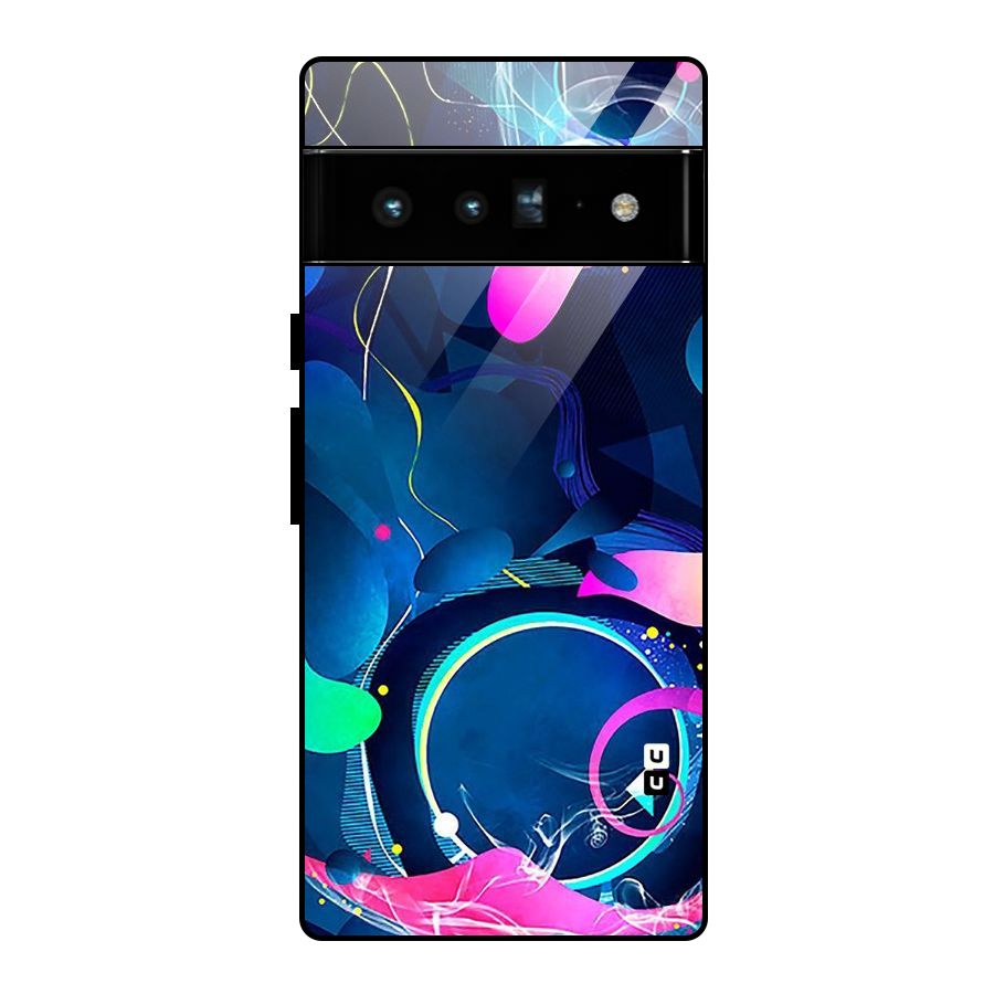 Blue Circle Flow Glass Back Case for Google Pixel 6 Pro