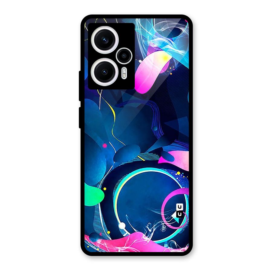 Blue Circle Flow Glass Back Case for Poco F5