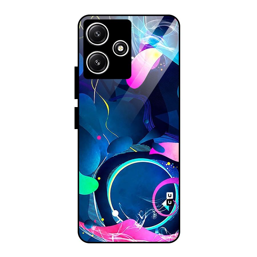 Blue Circle Flow Glass Back Case for Redmi 12 5G