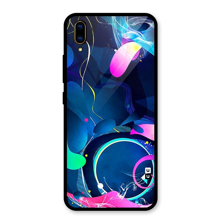 Blue Circle Flow Glass Back Case for Vivo V11 Pro