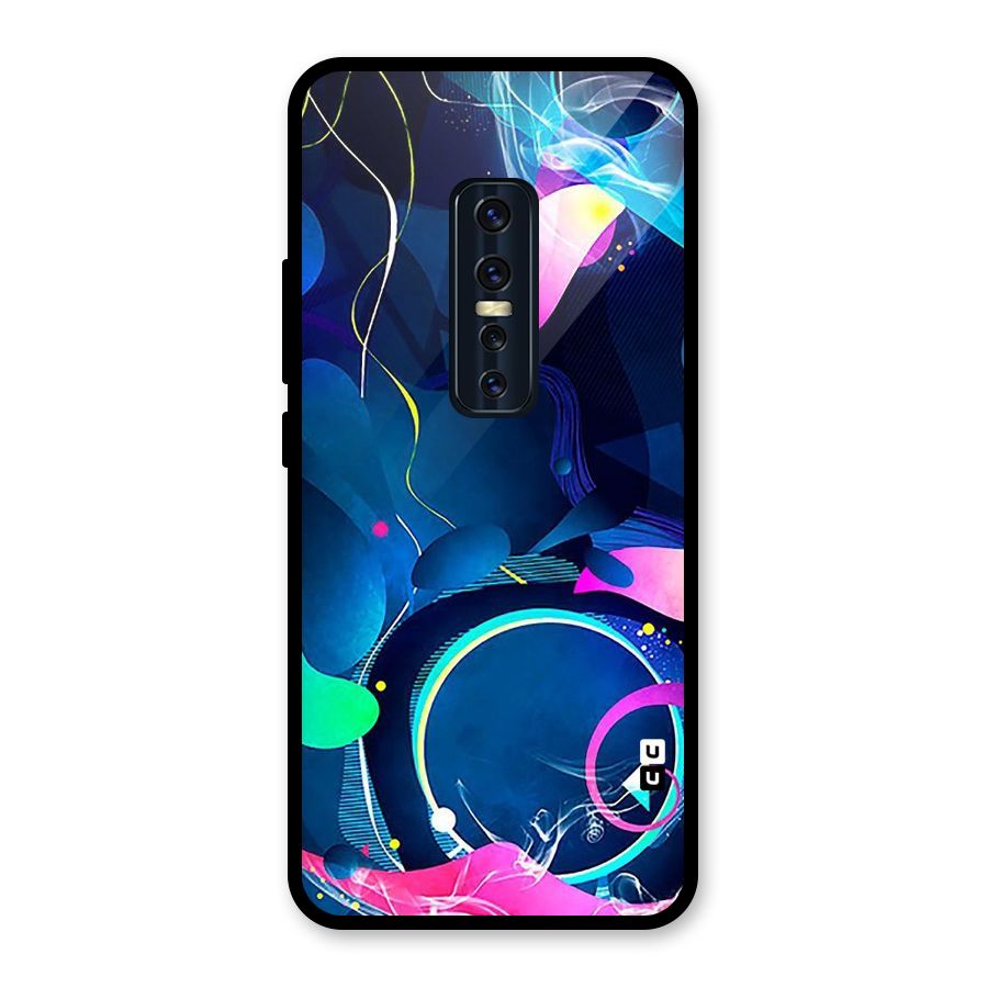 Blue Circle Flow Glass Back Case for Vivo V17 Pro