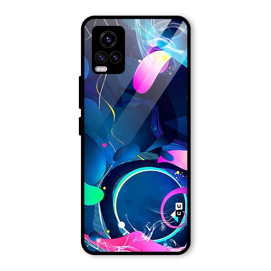 Blue Circle Flow Glass Back Case for Vivo V20 2021