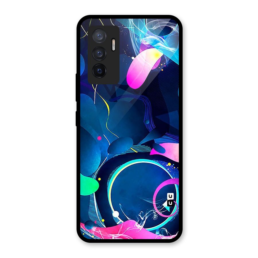 Blue Circle Flow Glass Back Case for Vivo V23e