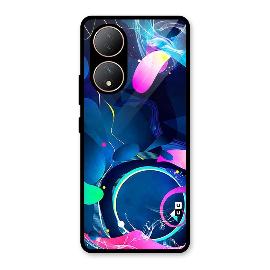 Blue Circle Flow Glass Back Case for Vivo Y100A