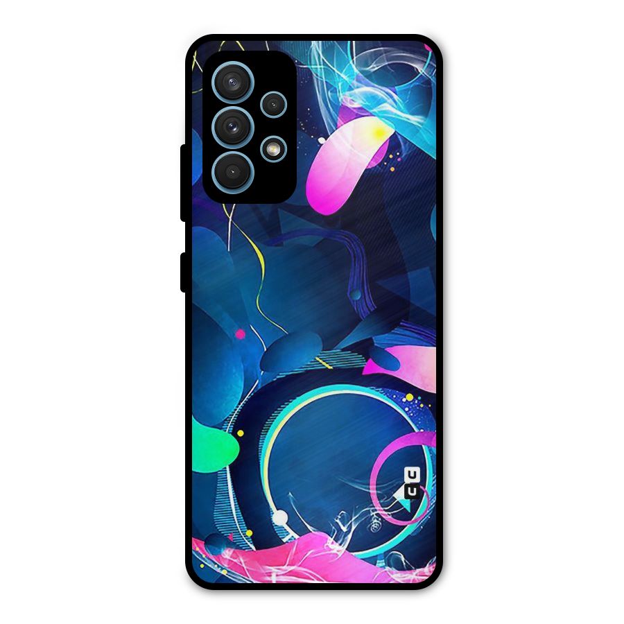 Blue Circle Flow Metal Back Case for Galaxy A32