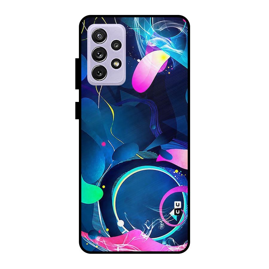 Blue Circle Flow Metal Back Case for Galaxy A72