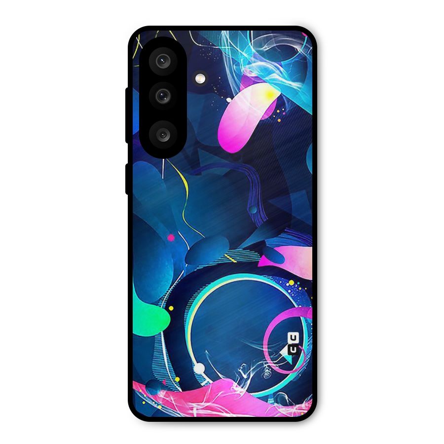 Blue Circle Flow Metal Back Case for Galaxy M56