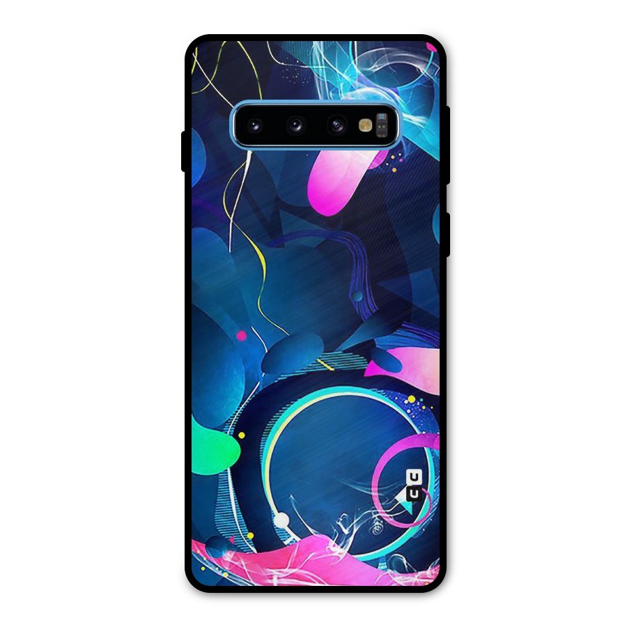 Blue Circle Flow Metal Back Case for Galaxy S10