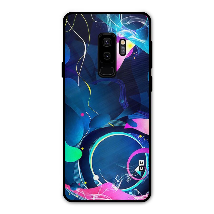 Blue Circle Flow Metal Back Case for Galaxy S9 Plus