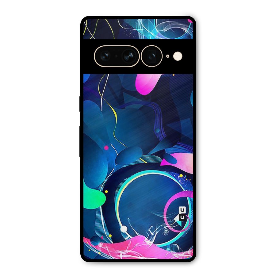 Blue Circle Flow Metal Back Case for Google Pixel 7 Pro
