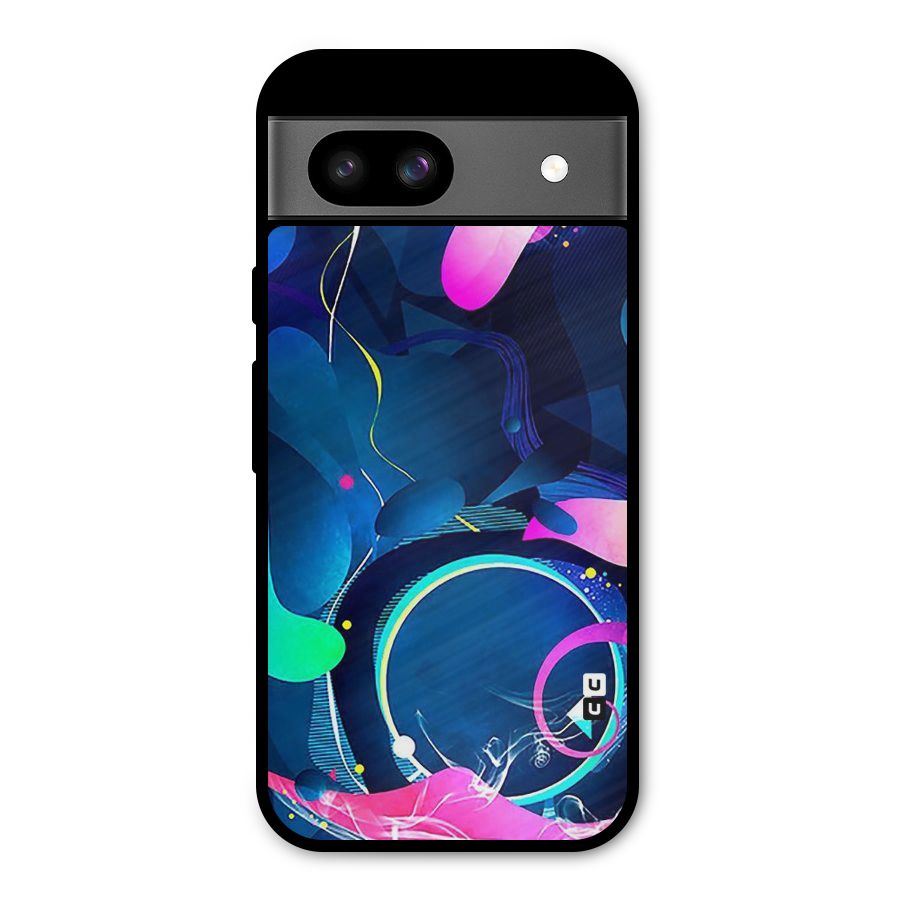 Blue Circle Flow Metal Back Case for Google Pixel 8a