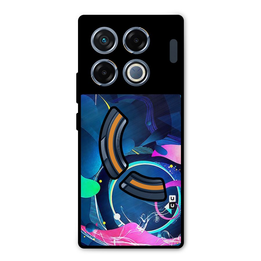 Blue Circle Flow Metal Back Case for Infinix GT 20 Pro