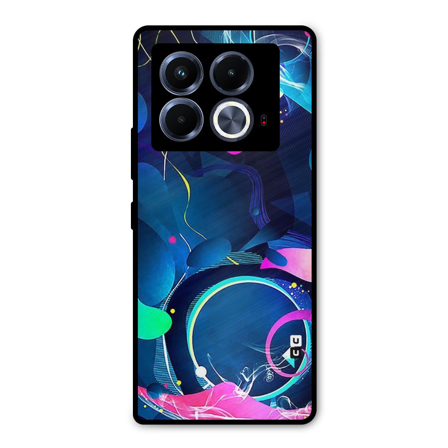 Blue Circle Flow Metal Back Case for Infinix Note 40 5G