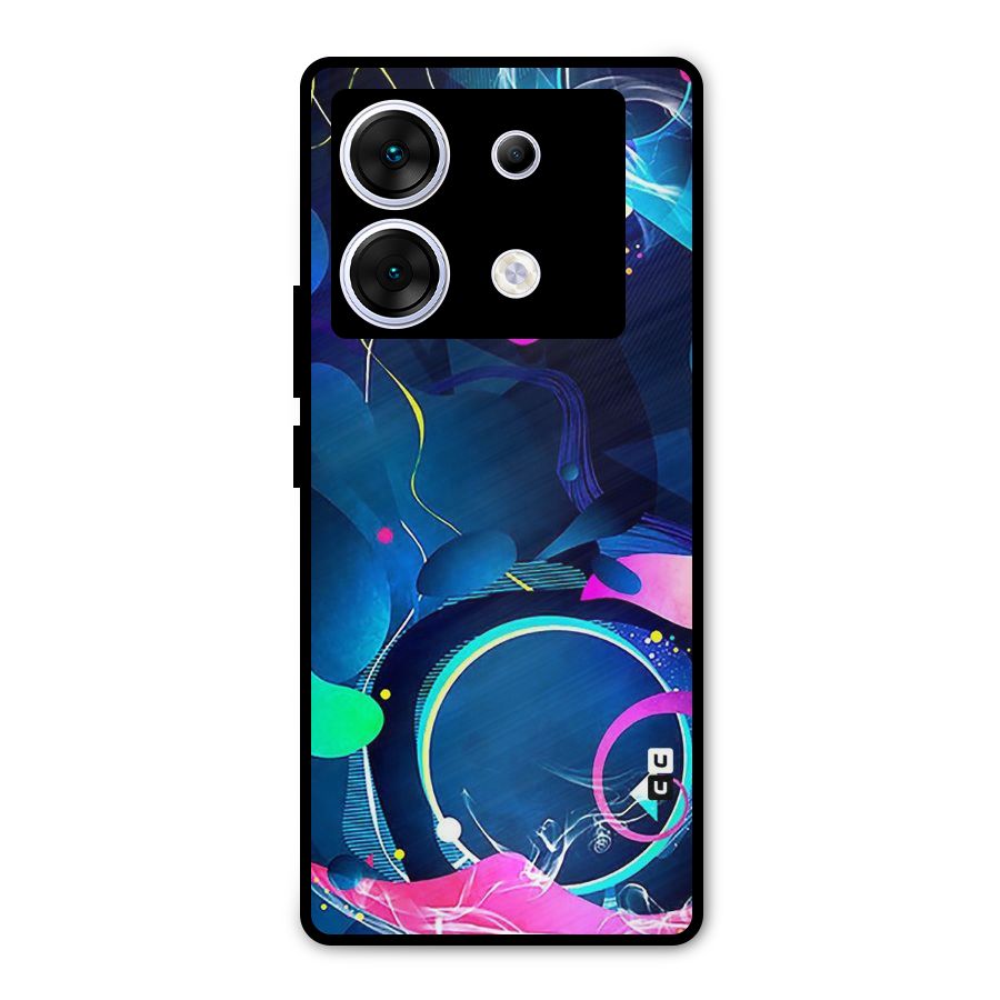 Blue Circle Flow Metal Back Case for Infinix Zero 30 5G