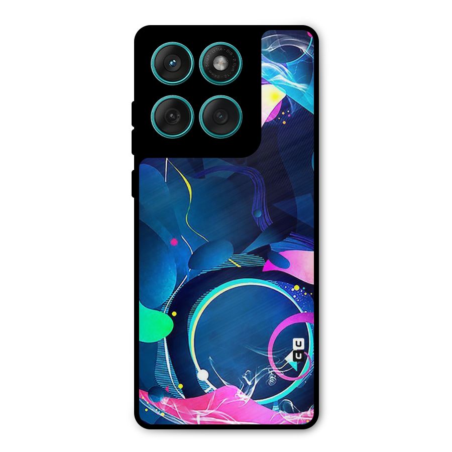 Blue Circle Flow Metal Back Case for Motorola Edge 60 Fusion