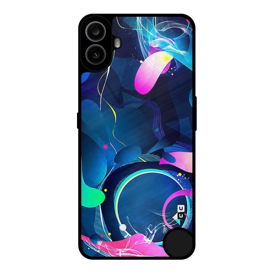 Blue Circle Flow Metal Back Case for Nothing CMF Phone 1