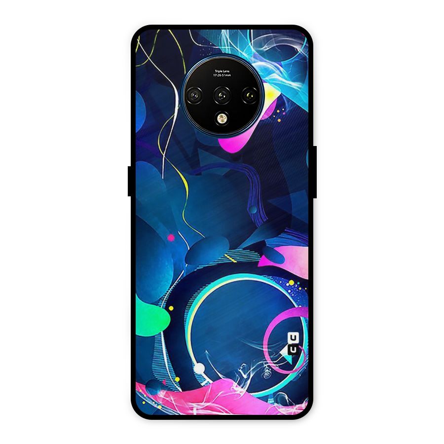 Blue Circle Flow Metal Back Case for OnePlus 7T