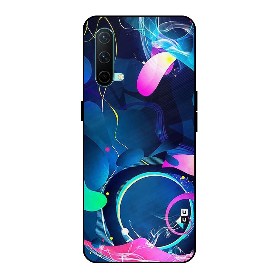 Blue Circle Flow Metal Back Case for OnePlus Nord CE 5G