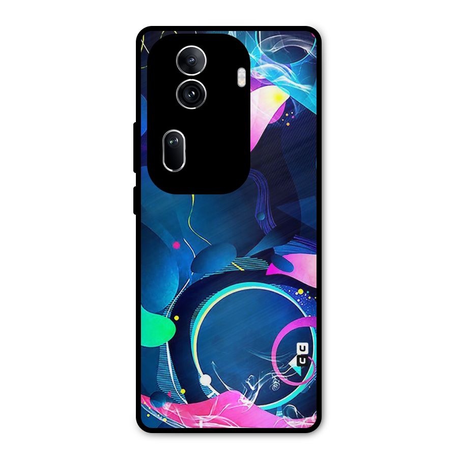 Blue Circle Flow Metal Back Case for Oppo Reno11 Pro 5G