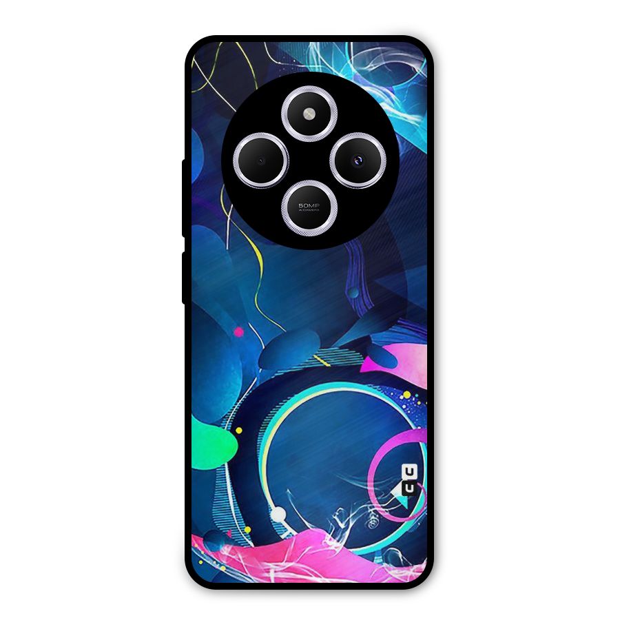 Blue Circle Flow Metal Back Case for Poco C75 5G