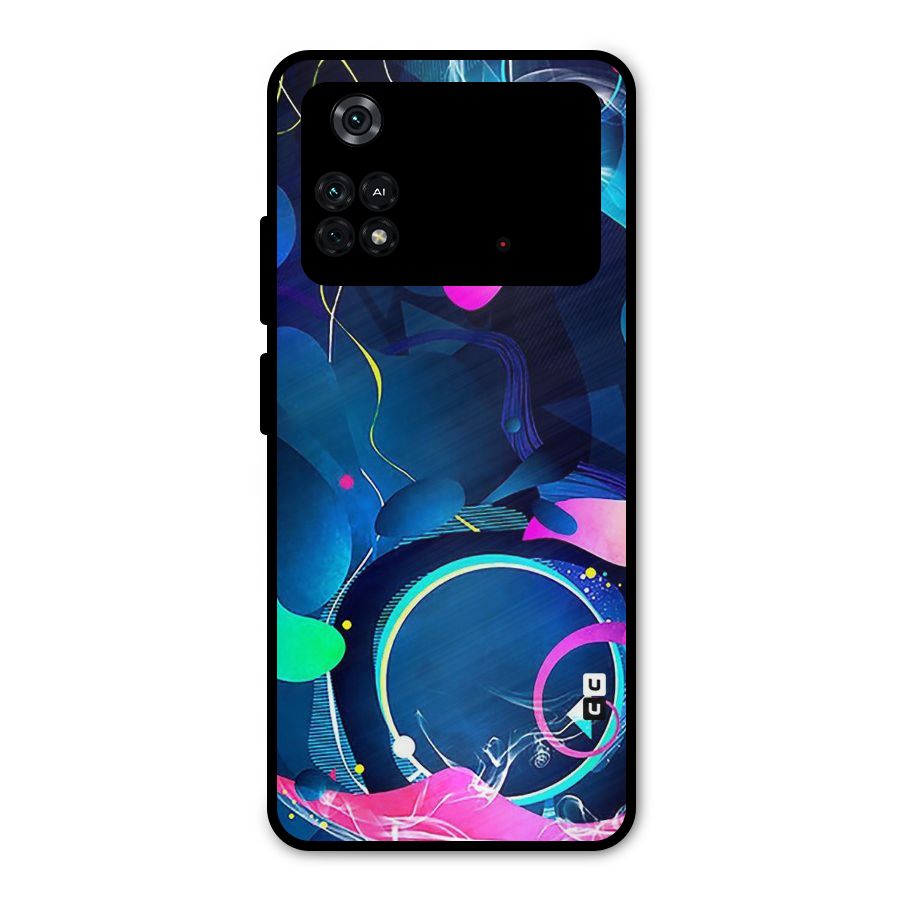 Blue Circle Flow Metal Back Case for Poco M4 Pro 4G