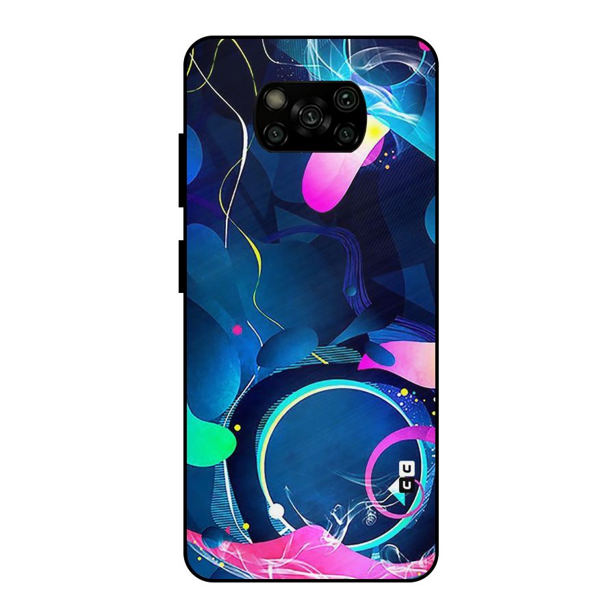 Blue Circle Flow Metal Back Case for Poco X3