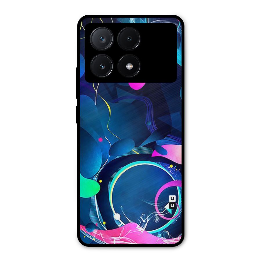 Blue Circle Flow Metal Back Case for Poco X6 Pro