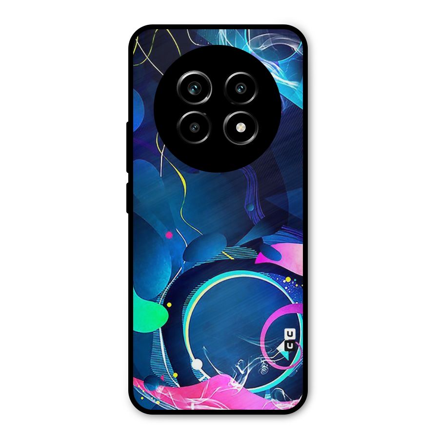 Blue Circle Flow Metal Back Case for Realme 13 Pro