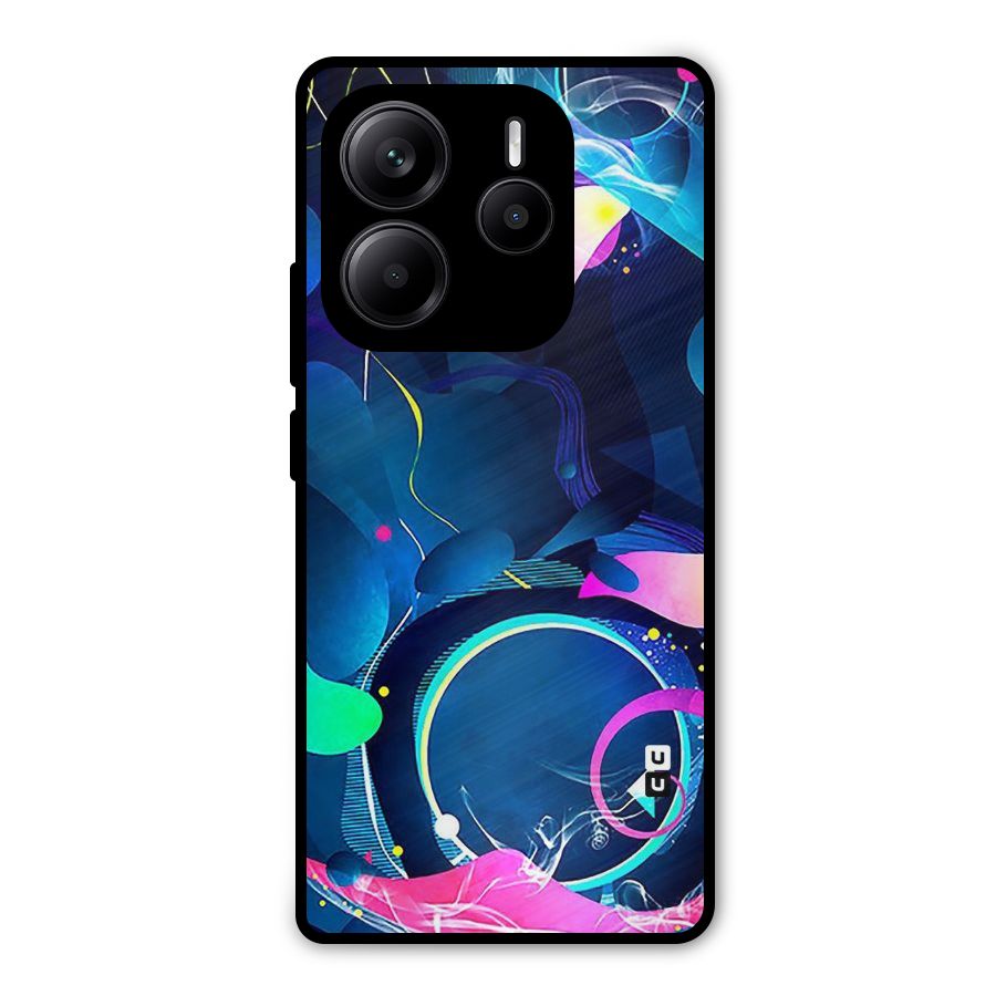 Blue Circle Flow Metal Back Case for Redmi Note 14 5G