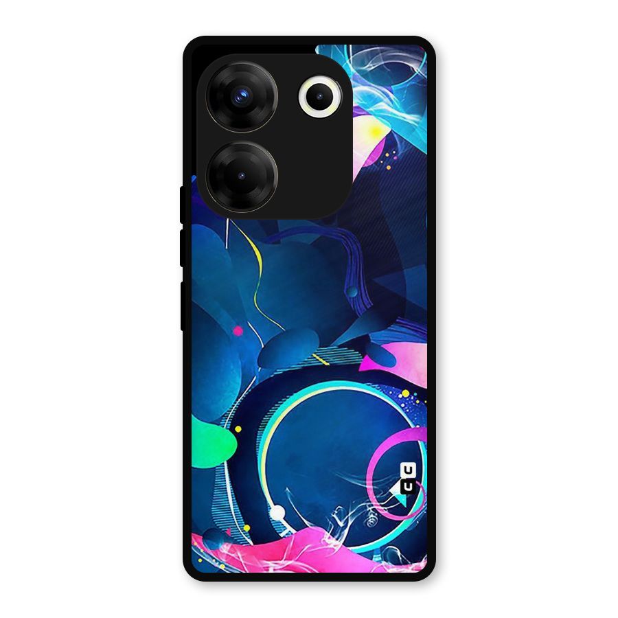 Blue Circle Flow Metal Back Case for Tecno Camon 20
