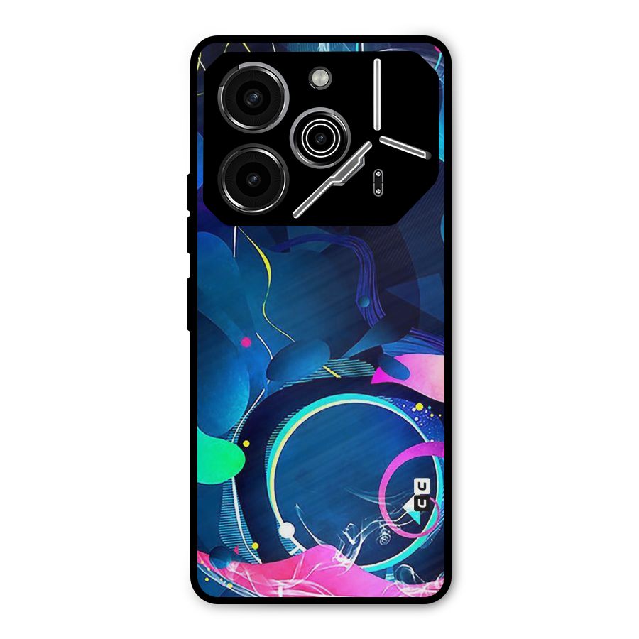 Blue Circle Flow Metal Back Case for Tecno Pova 6 Pro