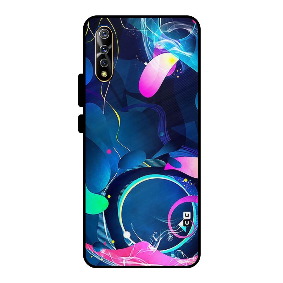 Blue Circle Flow Metal Back Case for Vivo S1