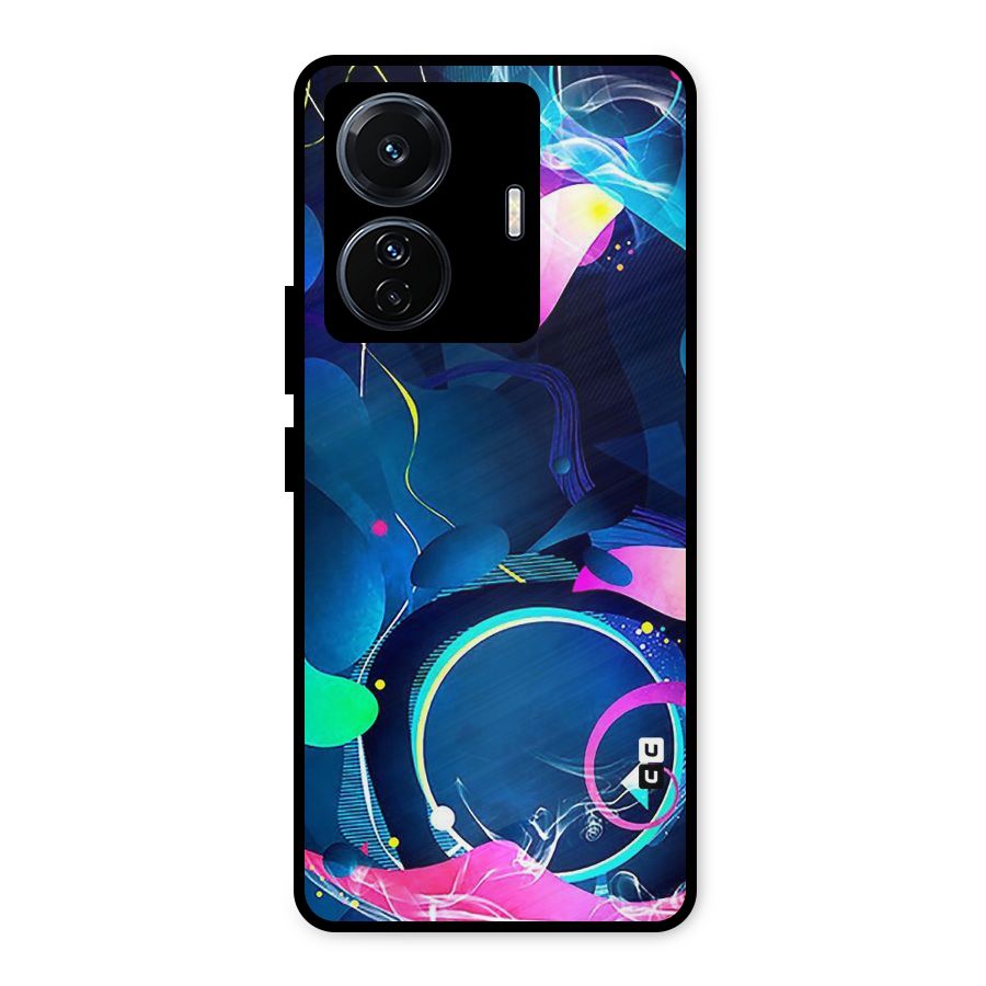 Blue Circle Flow Metal Back Case for Vivo T1 Pro