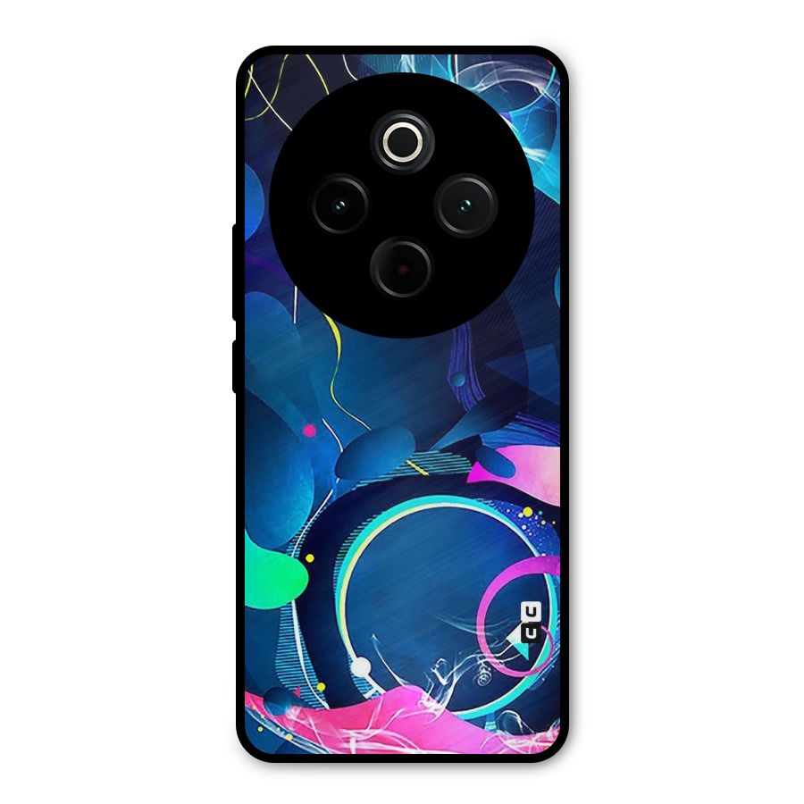 Blue Circle Flow Metal Back Case for Vivo T4