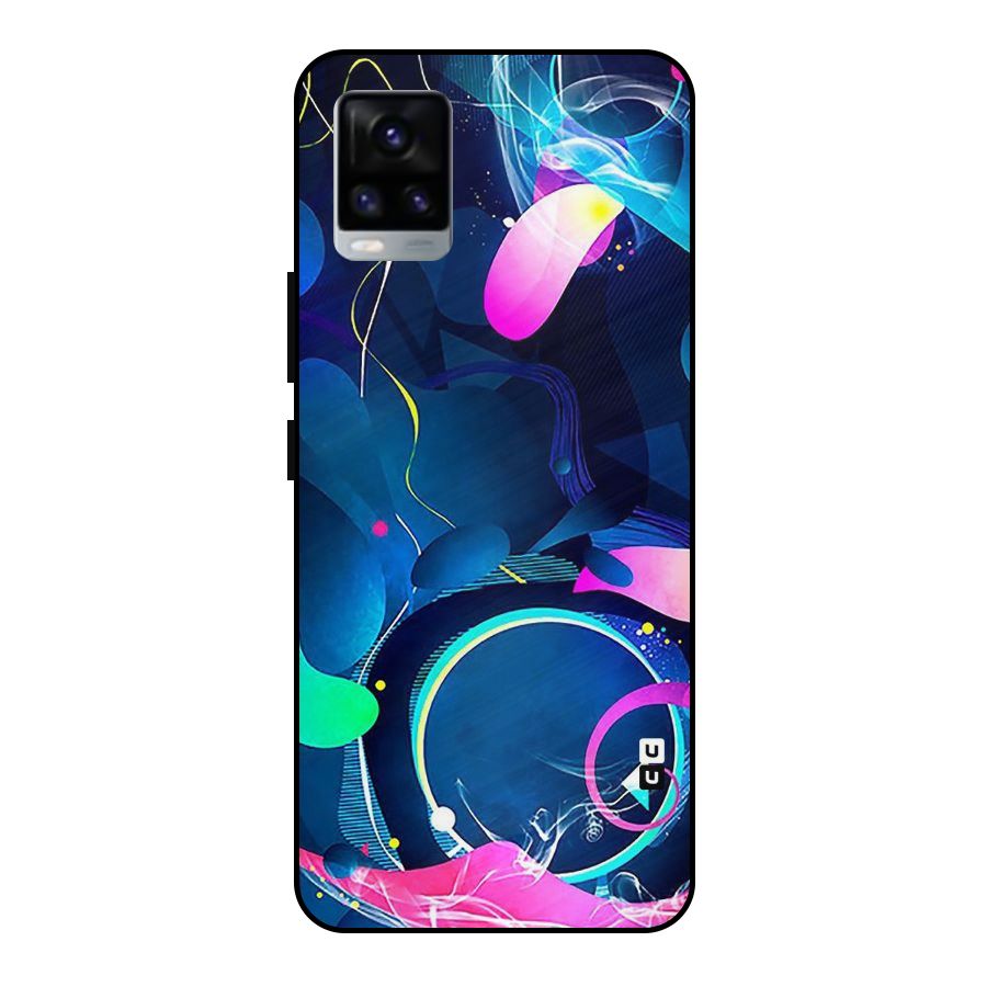 Blue Circle Flow Metal Back Case for Vivo V20 2021