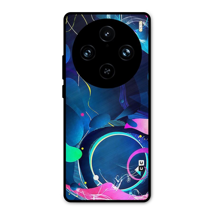 Blue Circle Flow Metal Back Case for Vivo X100 Pro