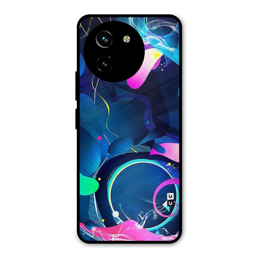 Blue Circle Flow Metal Back Case for Vivo Y200i
