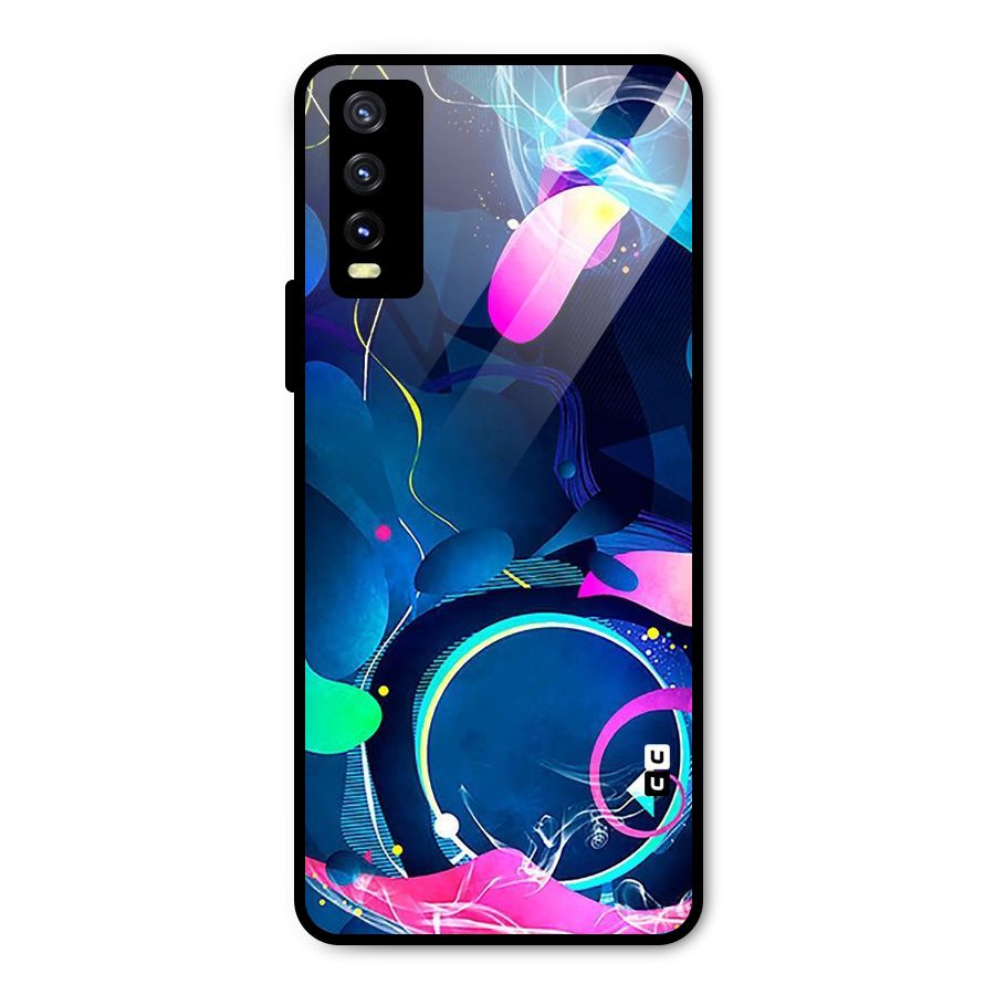 Blue Circle Flow Metal Back Case for Vivo Y20 2021