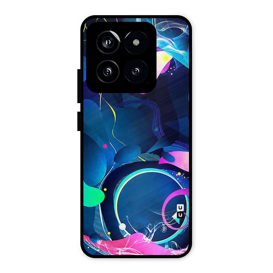 Blue Circle Flow Metal Back Case for Xiaomi 14